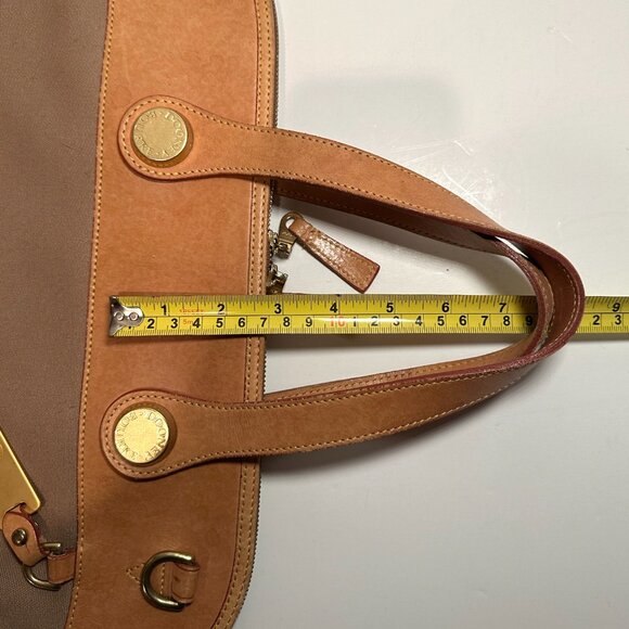 Vintage Dooney & Bourke Cabriolet Canvas & Leather Zip Satchel Carryall Handbag - Picture 8 of 13